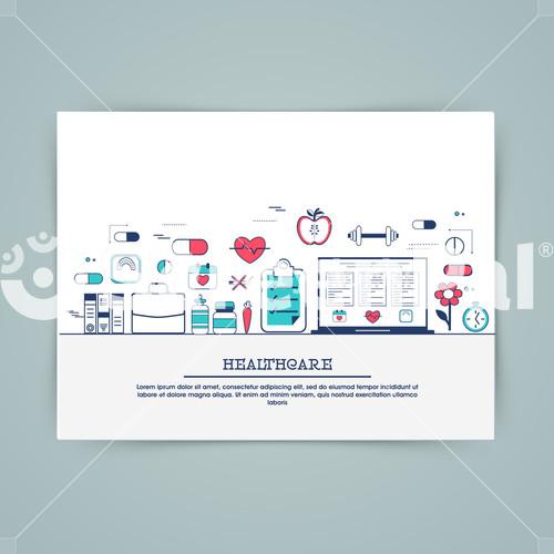 Medical Laboratory, Healthcare Research And Diagnostics Web Banner, Hero Image, Website Slider. Line Art Vector Illustration.